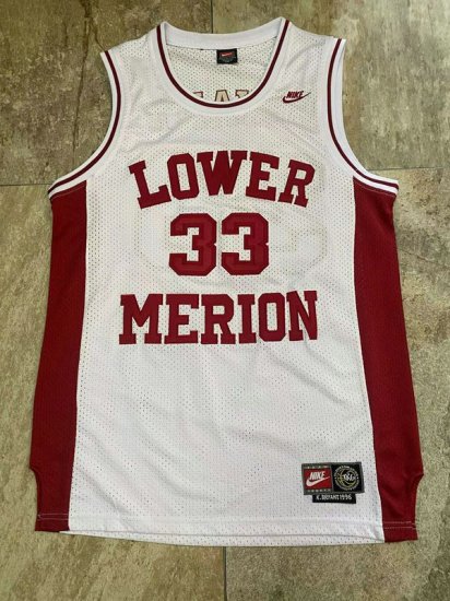 NBA 33 Kobe Bryant Lower Merion authentique Maillot blanc